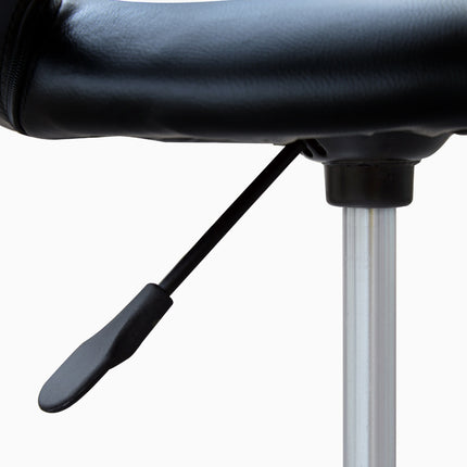 Riteņkrēsls, Darba krēsls, Grozāms krēsls, Biroja krēsls, Regulējams Augstums, PU + Metāls, Melns, 50 X 54 X (66-78) Cm