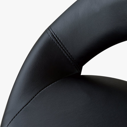 Riteņkrēsls, Darba krēsls, Grozāms krēsls, Biroja krēsls, Regulējams Augstums, PU + Metāls, Melns, 50 X 54 X (66-78) Cm