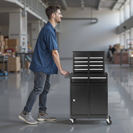 Rolling Tool Chest, 2-in-1 Detachable Top, 5 Drawers