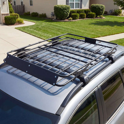 Roof Rack Cargo Basket, Foldable Steel, 200 lb Capacity