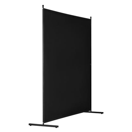 Room Divider Privacy Screen, 6 ft Single Panel, Freestanding, Black