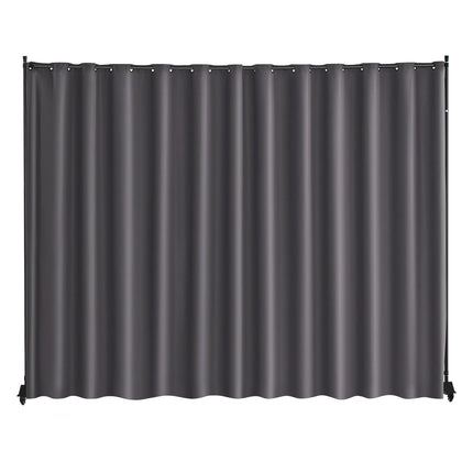 Room Divider Privacy Screen with Wheels, Freestanding, Gray