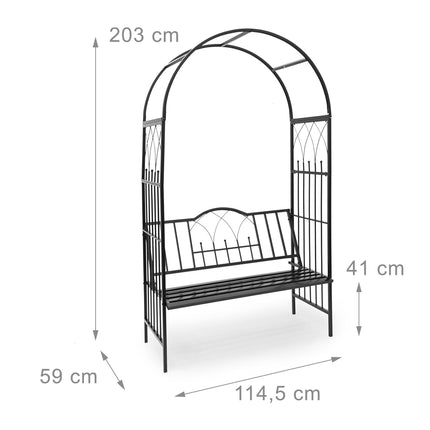 Rose arch with bench