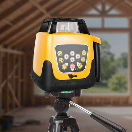 Rotary Laser Level Kit, Red Beam, 300m Self-Leveling