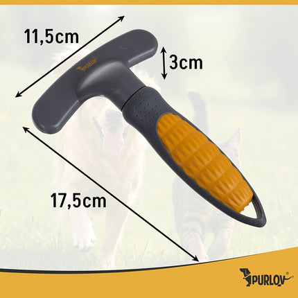 Mājdzīvnieku ķemme ar rotējošiem zobiem suņiem un kaķiem - divrindu, ergonomiska