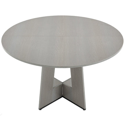 Round Dining Table, 47 Inch, Seats 4-6, Grey