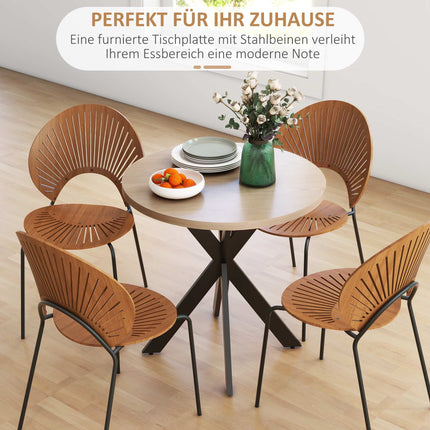 Apaļš ēdamgalds, 75 cm, sēdvietas 2-4, brūns MDF