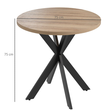 Apaļš ēdamgalds, 75 cm, sēdvietas 2-4, brūns MDF
