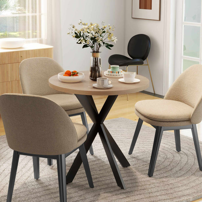 Apaļš ēdamgalds, 75 cm, sēdvietas 2-4, brūns MDF