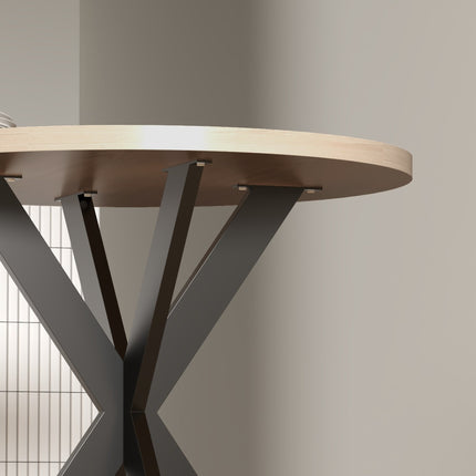 Apaļš ēdamgalds, 75 cm, sēdvietas 2-4, brūns MDF
