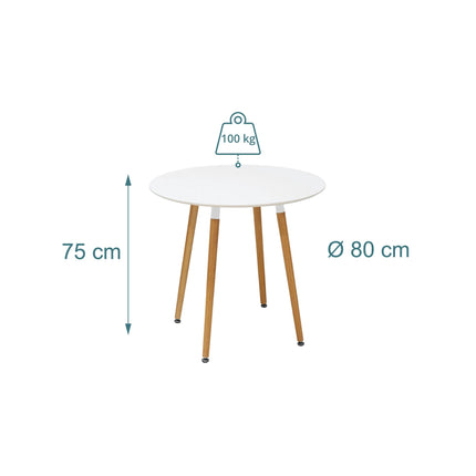 Apaļš ēdamgalds, bambusa kājas, 4 sēdvietas