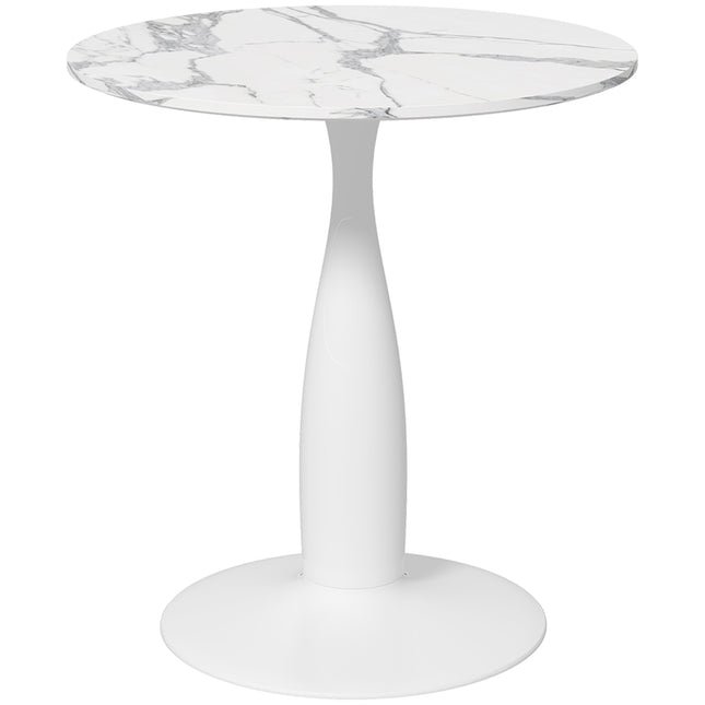Apaļš ēdamgalds, balta MDF virsma, tērauda pamatne, Ø70 cm