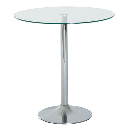 Apaļš stikla ēdamgalds, 70 cm, metāla pamatne