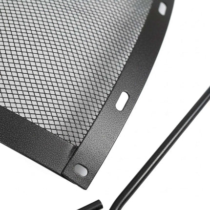 Round Metal Spark Guard for Fire Pits with Poker, 90 cm