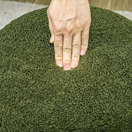 Apaļš pufs, flīsa rotaļu krēsls, celtspēja 120 kg, zaļš