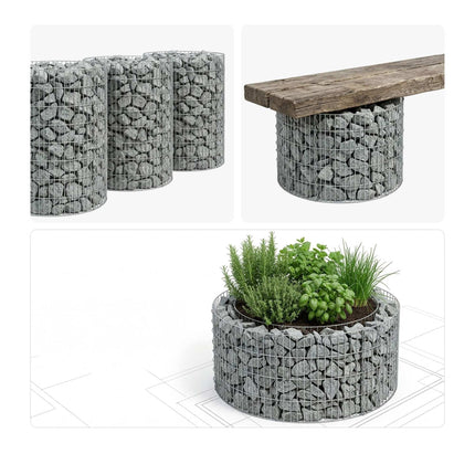 Apaļš tērauda gabions stādīšanai – 90 x 80 cm