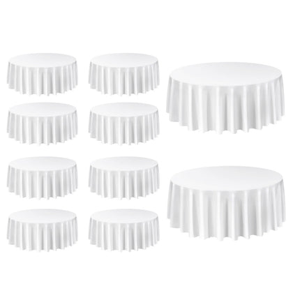 Round Tablecloths, 10-Pack, 120 Inch Polyester, Stain Resistant