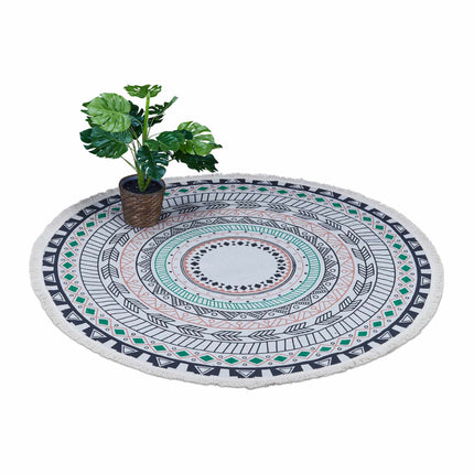 Apaļš paklājs ar mandalas rakstu