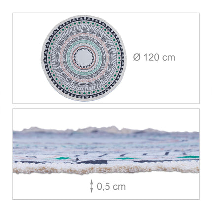 Apaļš paklājs ar mandalas rakstu
