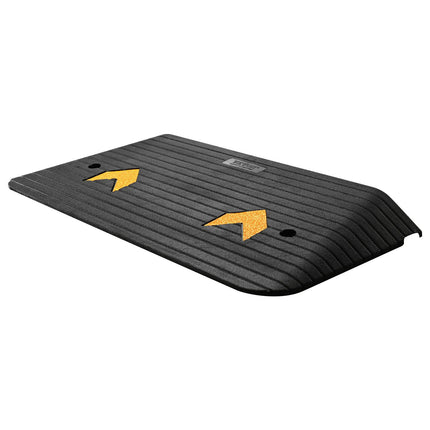 Rubber Threshold Ramp, 3 in Rise, Cable Channel, Non-Slip