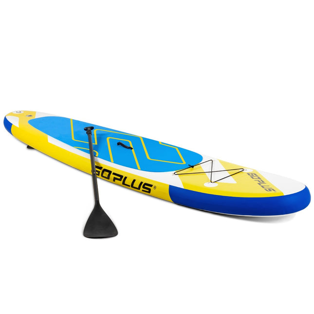 SUP dēlis, piepūšams, SUP dēlis, viegls, 335 x 76 x 15 cm, zils + dzeltens + balts