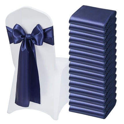 Satin Chair Sashes, 50 Pack, 7 x 108 Inch, Navy