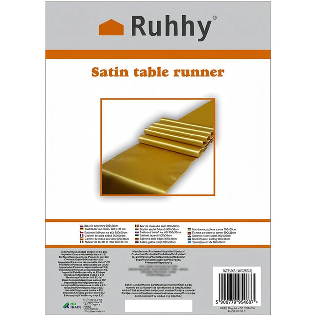 Satīna galda celiņš 900x36cm Ruhhy 25065
