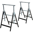 Adjustable black metal saw, foldable, supports 200 kg