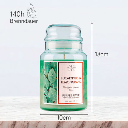 Aromātiska sojas vaska svece - 140 stundu degšanas laiks