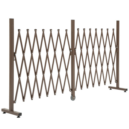Šķērveida vārtu barjera, pagarināma, 52-405 cm, dārza alumīnijs, brūna, 103,5 cm augsta