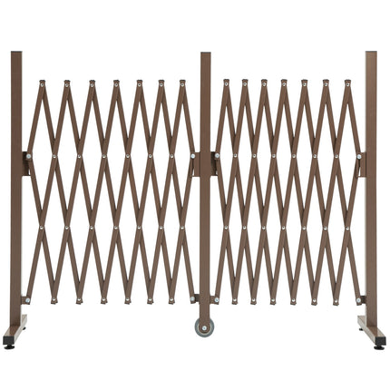 Šķērveida vārtu barjera, pagarināma, 52-405 cm, dārza alumīnijs, brūna, 103,5 cm augsta