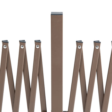 Šķērveida vārtu barjera, pagarināma, 52-405 cm, dārza alumīnijs, brūna, 103,5 cm augsta