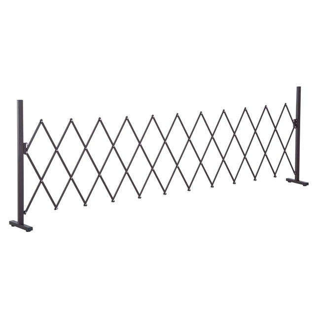 Šķērveida vārti, izvelkama barjera, 35-300 cm, ideāli piemēroti dārzam, alumīnijs, brūni, augstums 103,5 cm