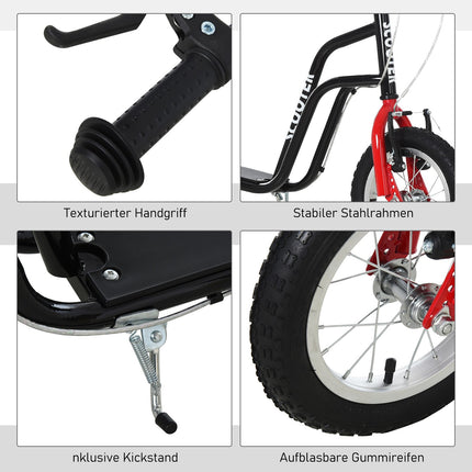 City scooter for children, 12"" pneumatic tires, adjustable height