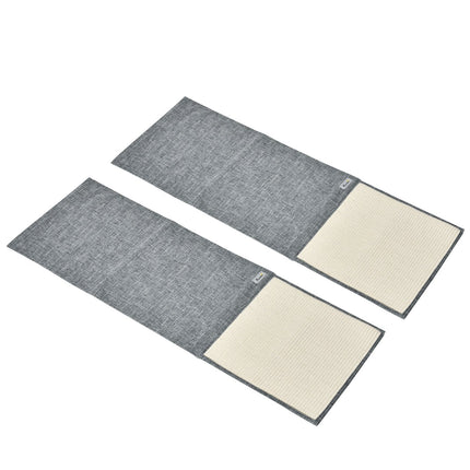 Askrāpējamo paklājiņu komplekts, 2 gab., dīvāna aizsardzība kaķiem, sizala skrāpējamais paklājiņš, pelēks, 130x45x0,3 cm, atpūtas krēslam un dīvānam