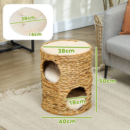 Cat Scratching Barrel, Water Hyacinth, 50 cm, Light Brown