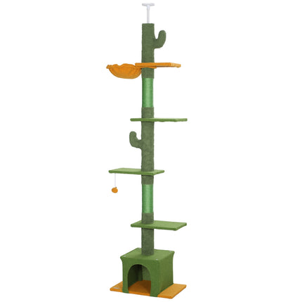 Asināšanas stabs ar augstu griestu augstumu, kaķu koks, 230-275 cm kaķu skrāpēšanas stabs ar kaķu alu, skrāpēšanas stabi, rotaļu bumba, kaķu mēbeles ar uzgaļa aizsardzību, zaļa