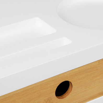 Screen stand and desk storage