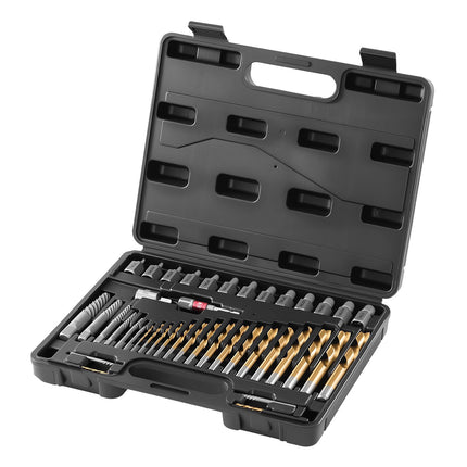 Screw Extractor Set, 41-Piece with Drill Bits and Case