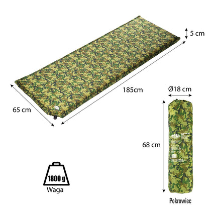 Pašpiepūšošs kempinga paklājiņš, kompakts, viegls
