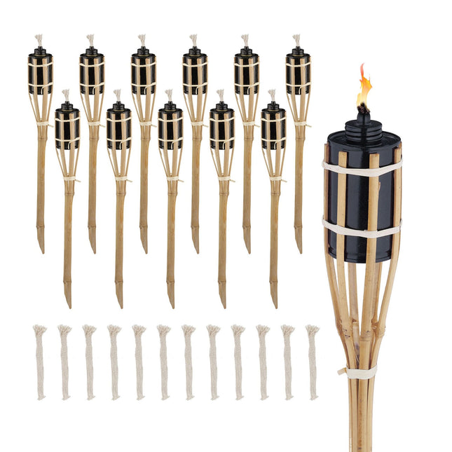 Set of 12 Garden Torches 50cm