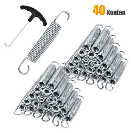 20 batuta atsperu komplekts, 14 cm smagas cinkota tērauda atsperes ar T-āķa vilkšanas instrumentu