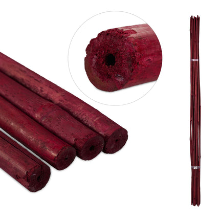 Set of 25 Red Bamboo Canes 120 cm