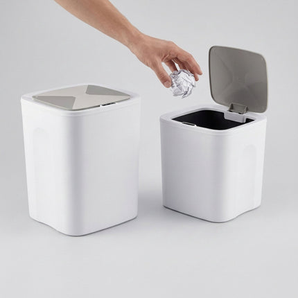 2 krēmkrāsas plastmasas sensoru atkritumu tvertņu komplekts, 14 l un 16 l