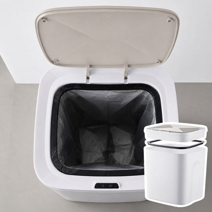 2 krēmkrāsas plastmasas sensoru atkritumu tvertņu komplekts, 14 l un 16 l