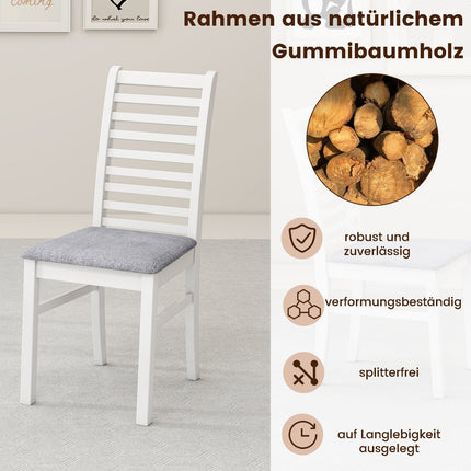 2 mākslīgās ādas ēdamistabas krēslu komplekts, gumijkoka kājas, balts/pelēks