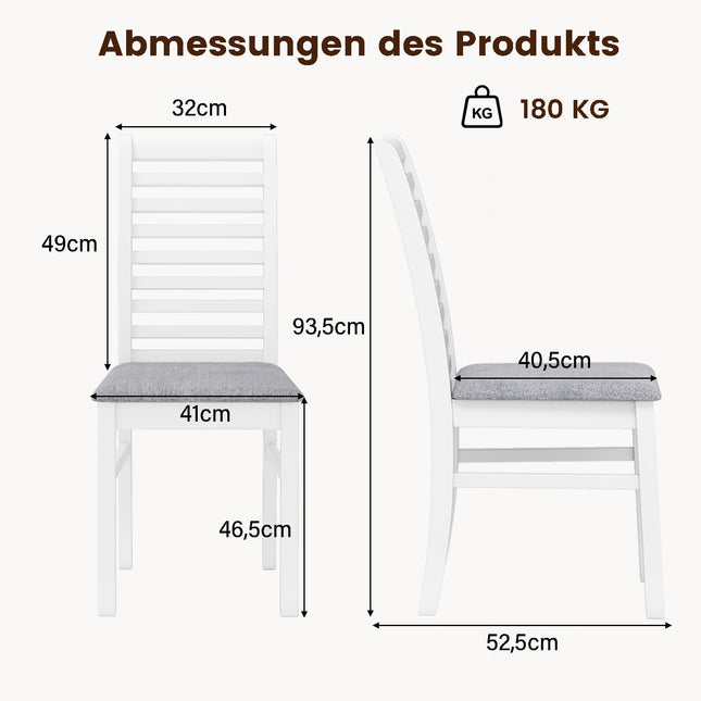 2 mākslīgās ādas ēdamistabas krēslu komplekts, gumijkoka kājas, balts/pelēks