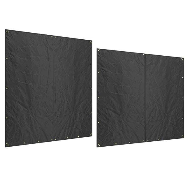 2 malkas statīva pārsegu komplekts, 174 cm, ūdensizturīgs, 600D Oxford, UV aizsardzības malkas statīva pārsegs, 176 x 163/175 cm, melns