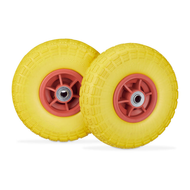 Set of 2 PU Wheelbarrow Tyres 4.1/3.5-4