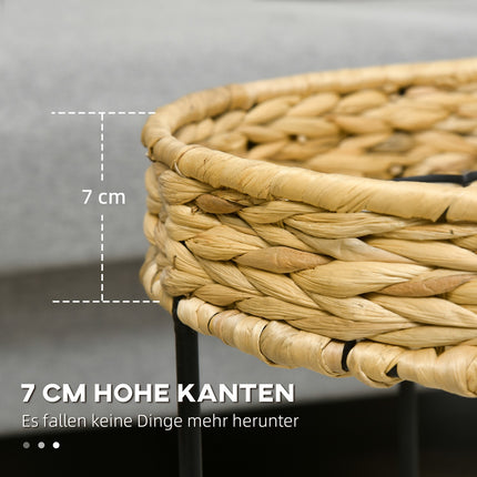 2 kafijas galdiņu komplekts, sānu galdiņi, boho stila kafijas galdiņš, ūdens hiacintes ligzdošanas galdiņš, dīvāna galdiņš viesistabai, tērauds, dabīgs